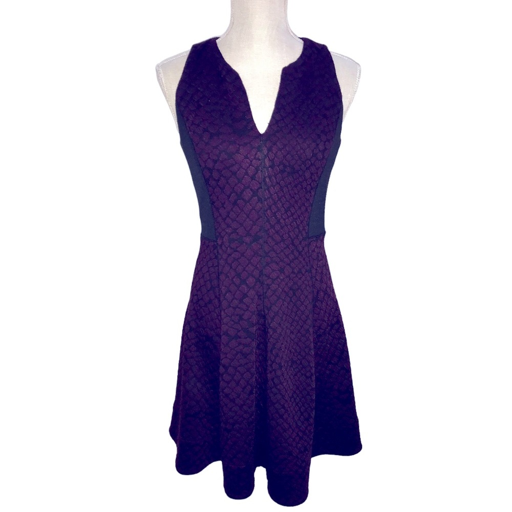 Purple and black sleeveless dress